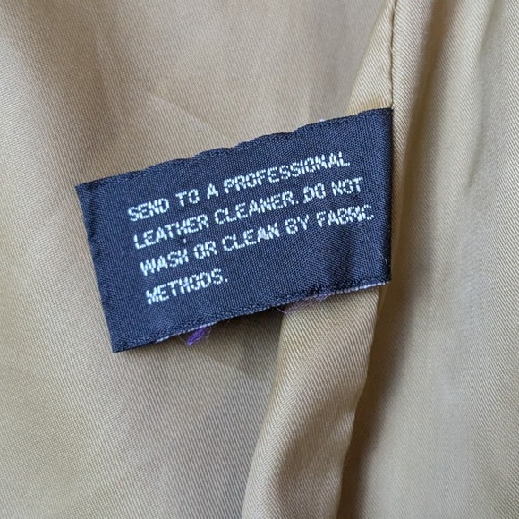 Vintage AK Anne Klein Tan Leather Fitted Full Zip Jacket Women's Small - Picture 7 of 8